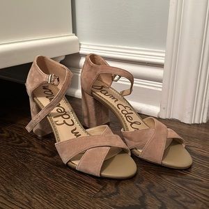 Sam Edelman Nude Suede Heels 8.5